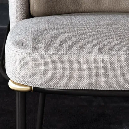 Curved Back Houndstooth Pattern Upholstered Dining Chair Image - 7