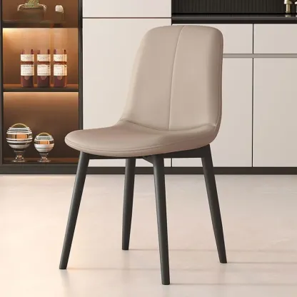 Contemporary Mid Back Dining Chairs With Metal Legs Image - 2