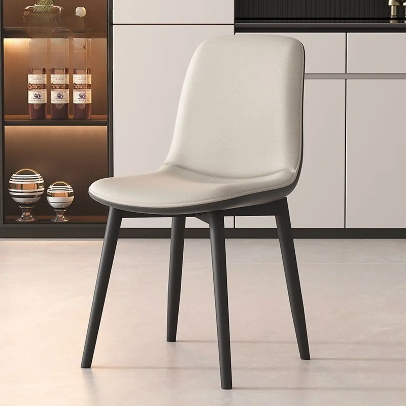 Contemporary Mid Back Dining Chairs With Metal Legs Image - 6 | homeyfad