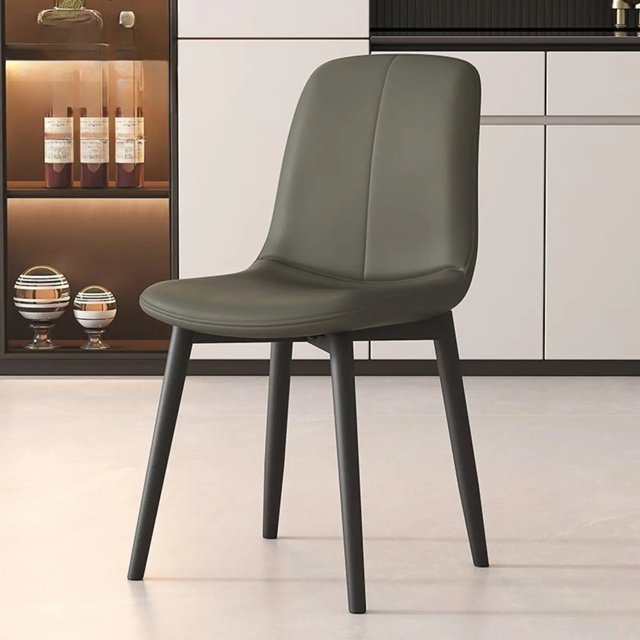 Contemporary Mid Back Dining Chairs With Metal Legs Image - 8 | homeyfad