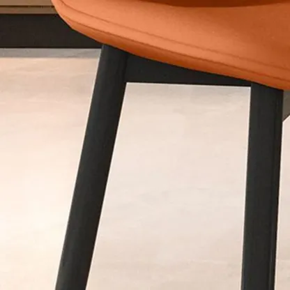 Contemporary Mid Back Dining Chairs With Metal Legs Image - 9