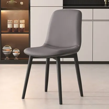 Contemporary Mid Back Dining Chairs With Metal Legs Image - 13