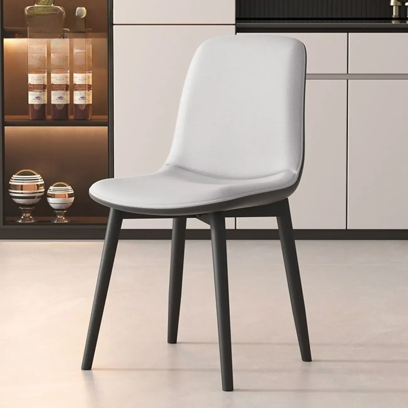 Contemporary Mid Back Dining Chairs With Metal Legs Image - 14