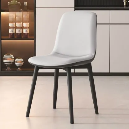 Contemporary Mid Back Dining Chairs With Metal Legs Image - 14