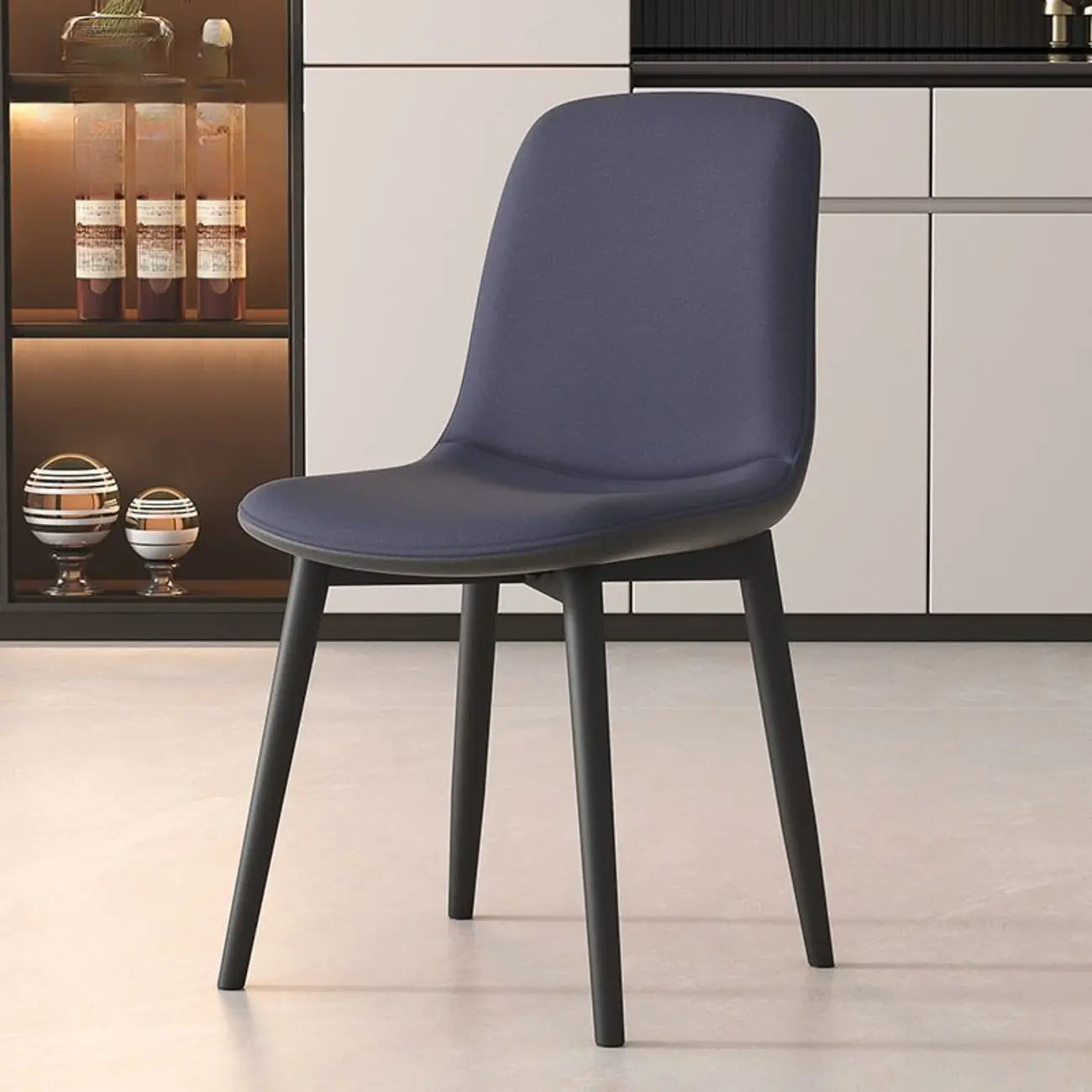 Contemporary Mid Back Dining Chairs With Metal Legs Image - 15 | homeyfad