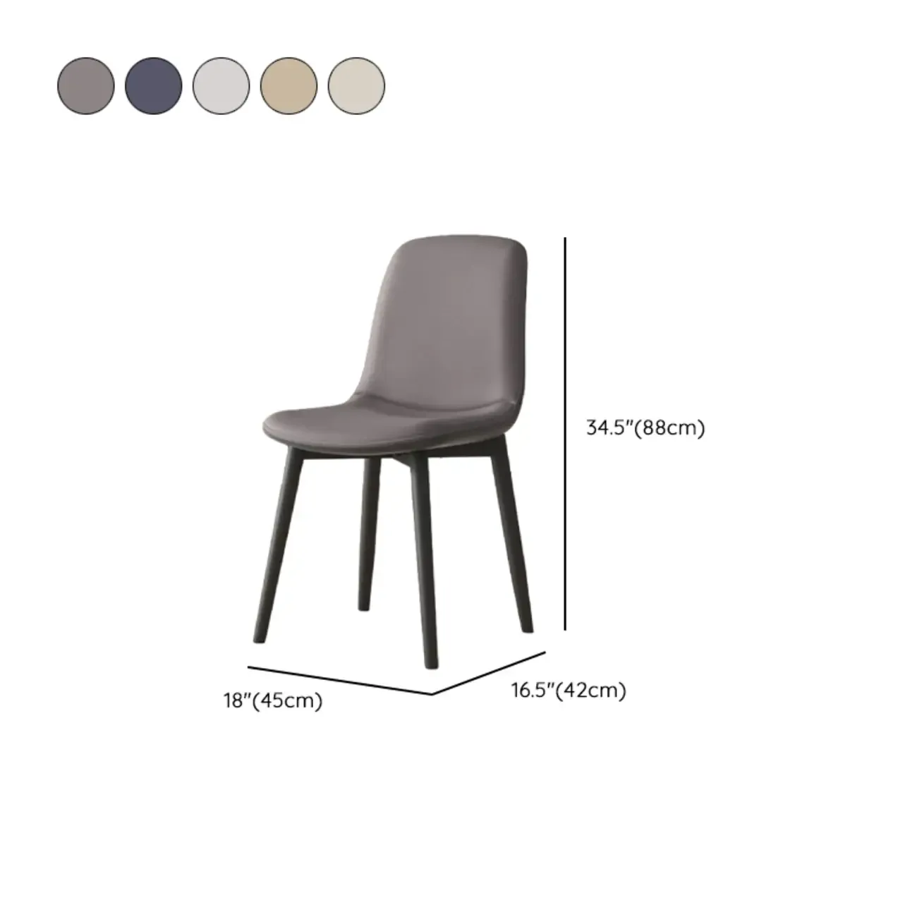 Contemporary Mid Back Dining Chairs With Metal Legs Image - 17
