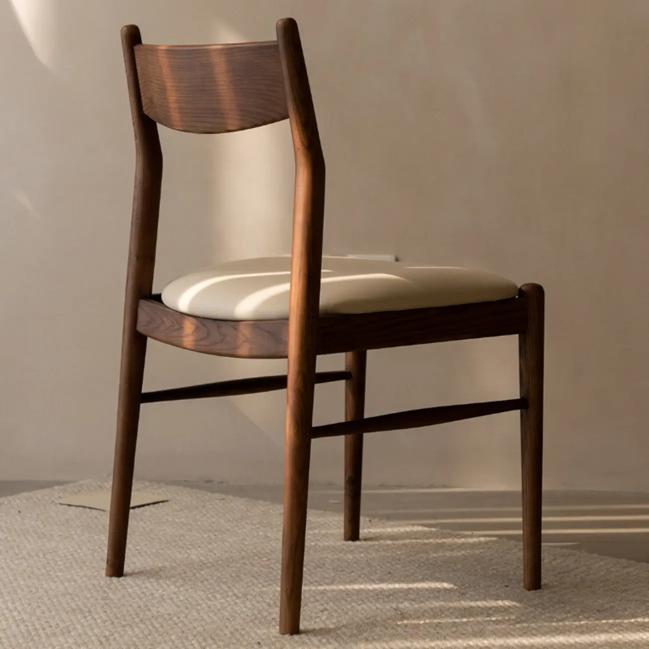 Modern Upholstered Low Back Wood Dining Chair Image - 1 | homeyfad