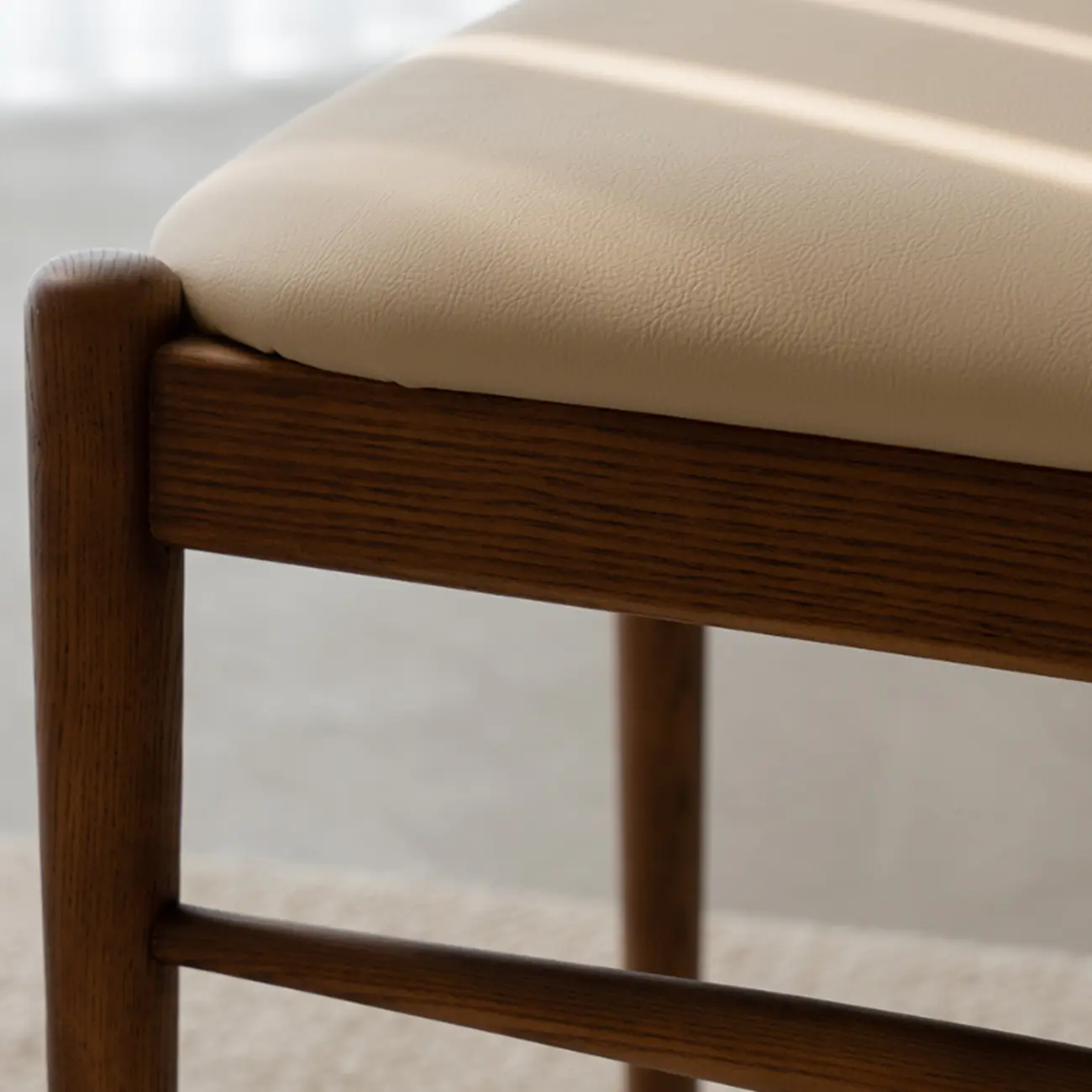 Modern Upholstered Low Back Wood Dining Chair Image - 5 | homeyfad