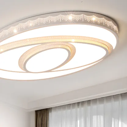 Ceiling Fixture with 3 Lights White Alloy PMMA Shade for Symmetrical Parlor Image - 6