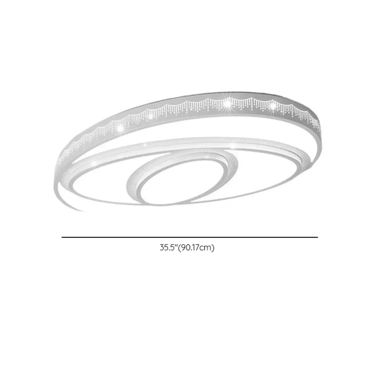 Ceiling Fixture with 3 Lights White Alloy PMMA Shade for Symmetrical Parlor Image - 8