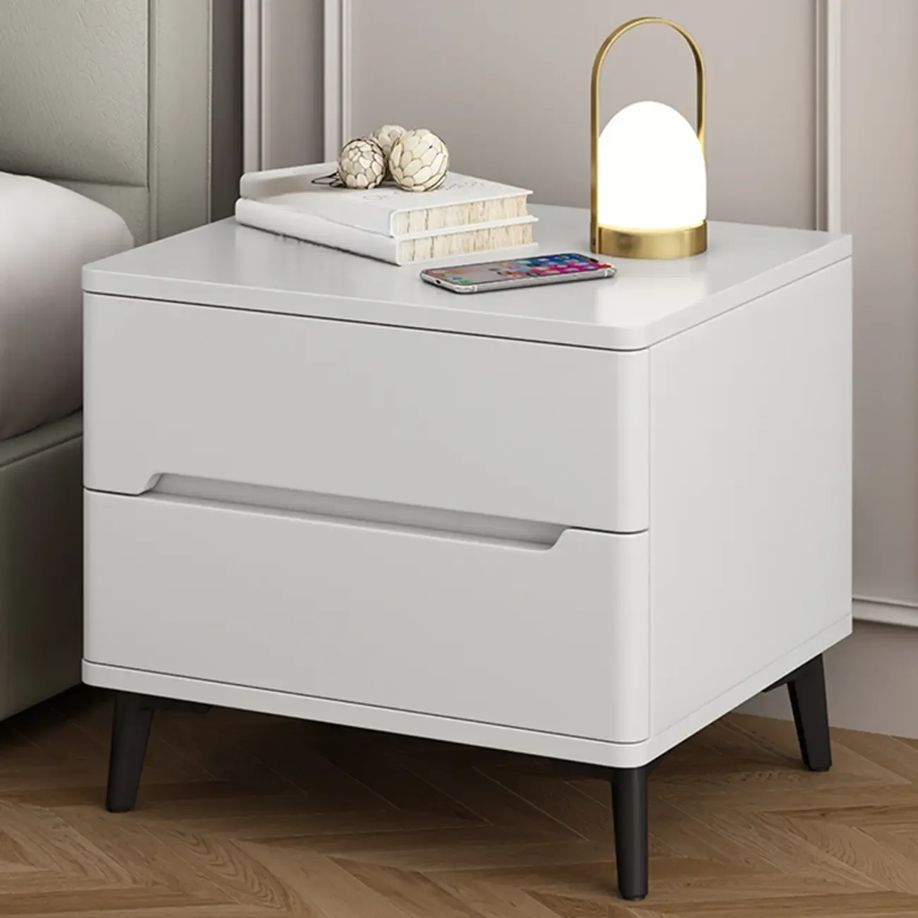 Modern Wood Nightstand With Drawer Storage Image - 1