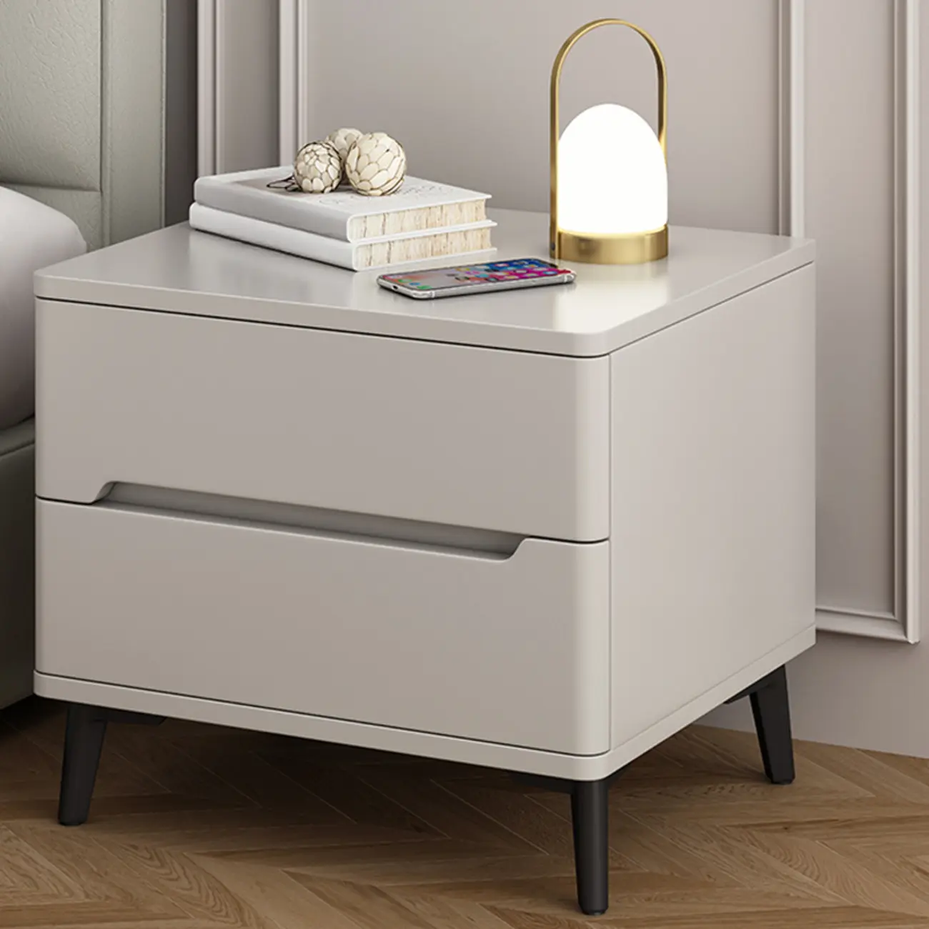 Modern Wood Nightstand With Drawer Storage Image - 2 | homeyfad