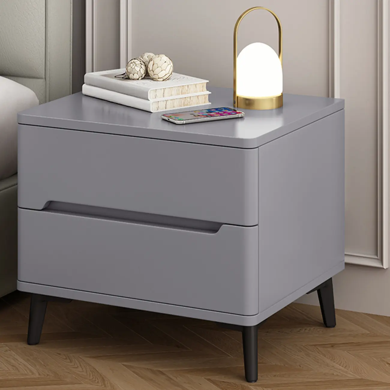 Modern Wood Nightstand With Drawer Storage Image - 3 | homeyfad