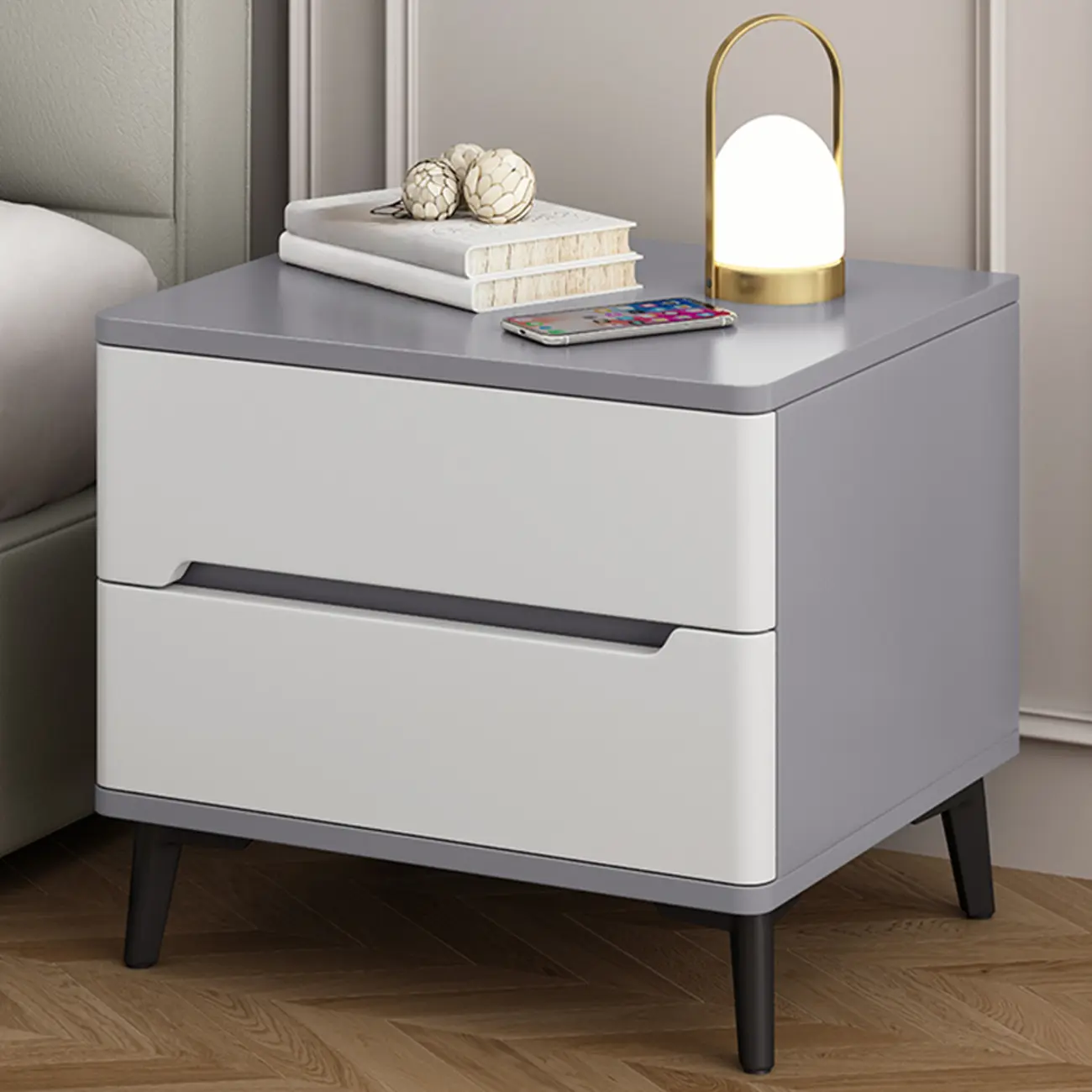 Modern Wood Nightstand With Drawer Storage Image - 5 | homeyfad