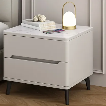 Modern Wood Nightstand With Drawer Storage Image - 11