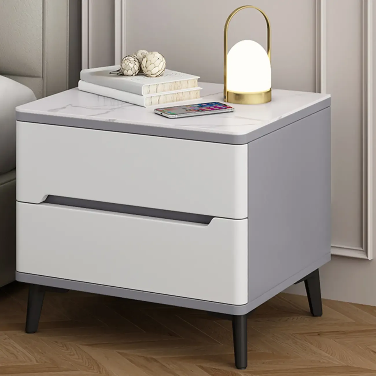 Modern Wood Nightstand With Drawer Storage Image - 13