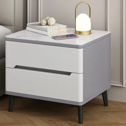 Modern Wood Nightstand With Drawer Storage Image - 13