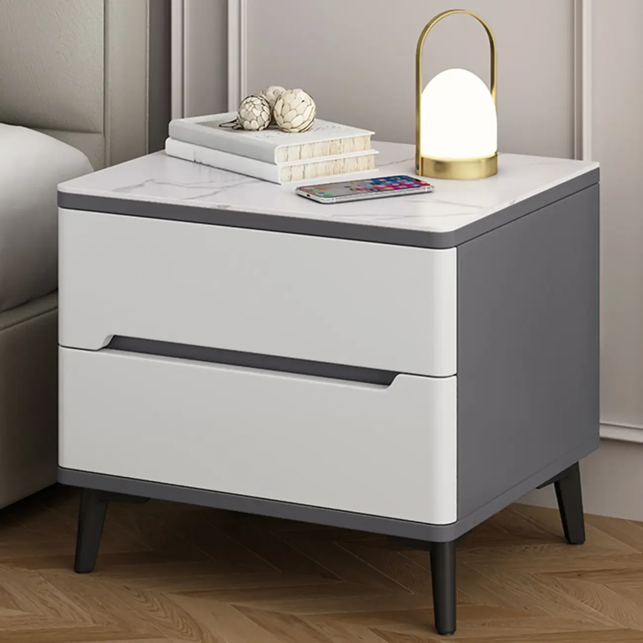 Modern Wood Nightstand With Drawer Storage Image - 15