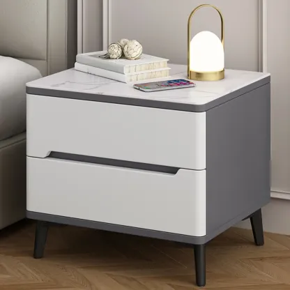 Modern Wood Nightstand With Drawer Storage Image - 15