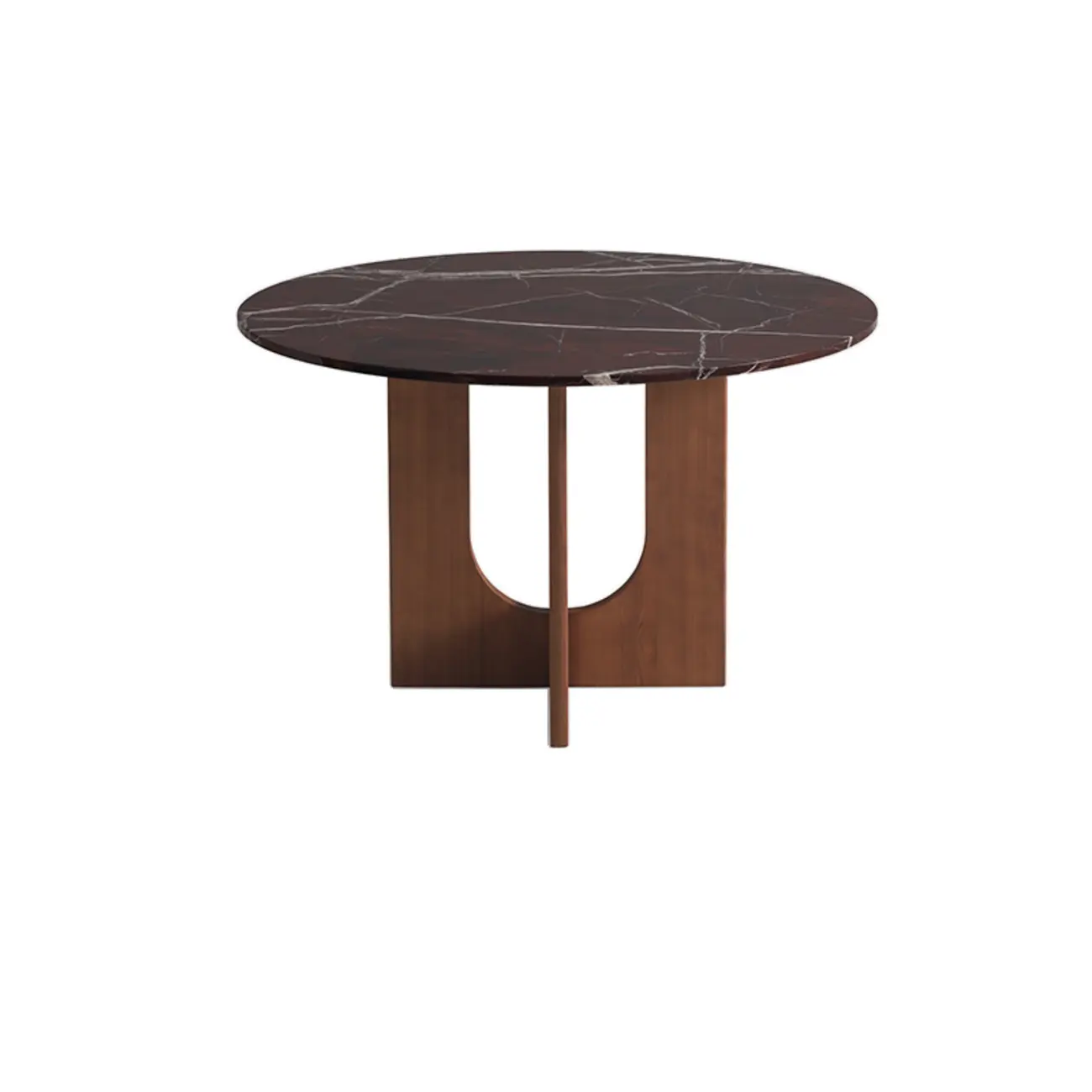 Modern Round Marble Top Pedestal Dining Table Image - 2 | homeyfad