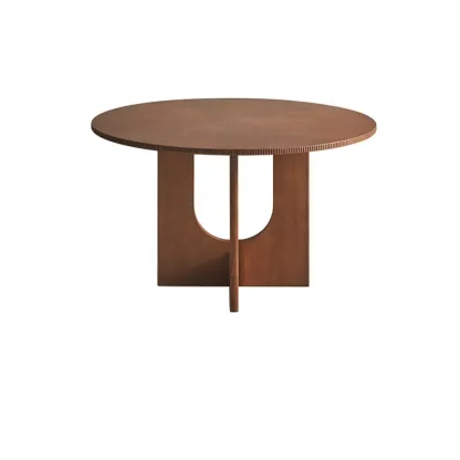 Modern Round Marble Top Pedestal Dining Table Image - 7