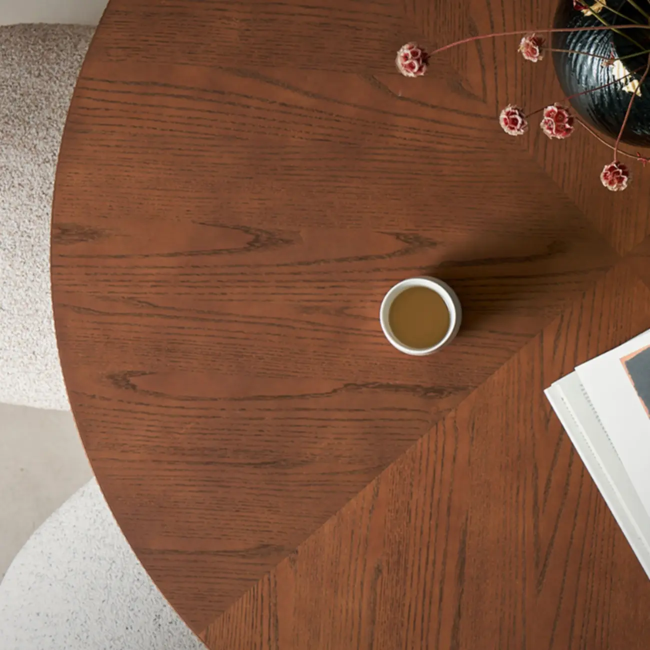 Modern Round Marble Top Pedestal Dining Table Image - 9 | homeyfad