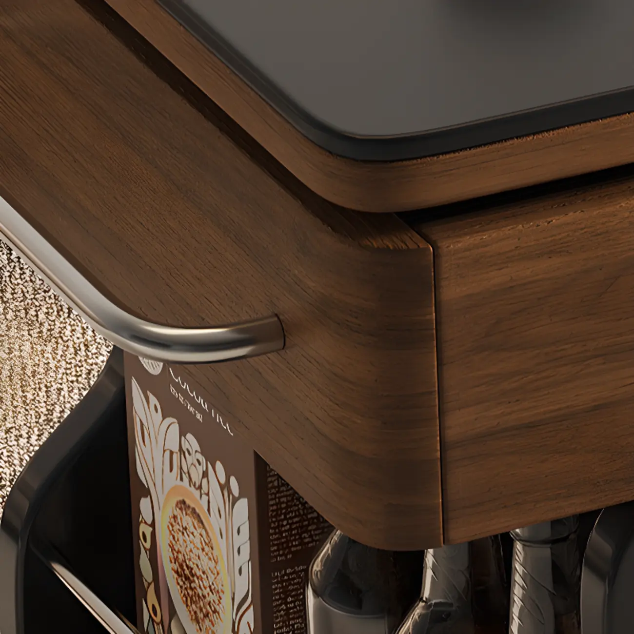 Multi-levelled Fold Away Chairside Table with Roller Wheels Image - 10 | homeyfad