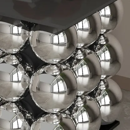 Modern Simple Style Chairside Table Only with Sintered Stone Top and Stump Base in Ink/White Orbicular with Tray Top Image - 8