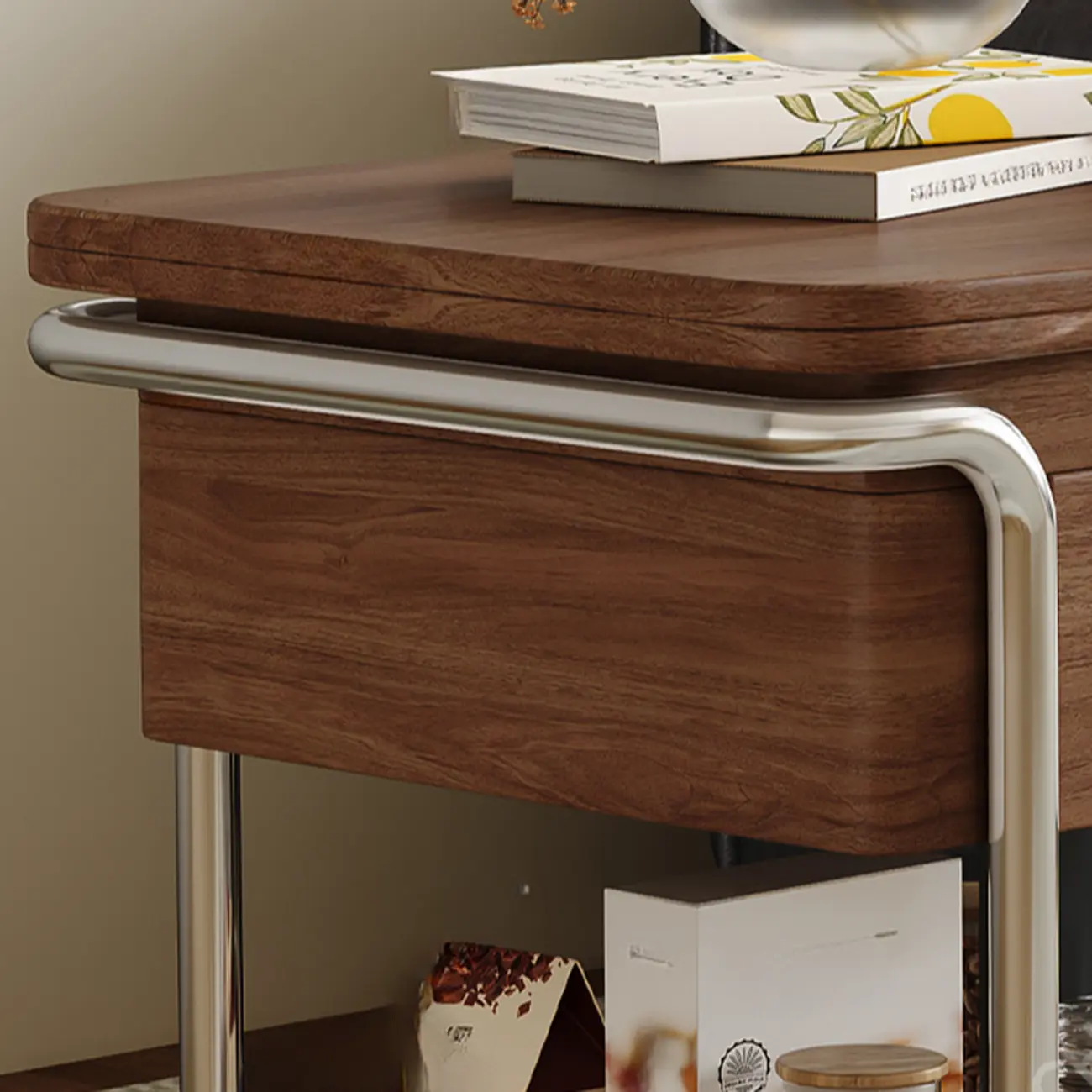 Old School Multi-levelled Fold Away Coffee Table with Roller Wheels Image - 9 | homeyfad