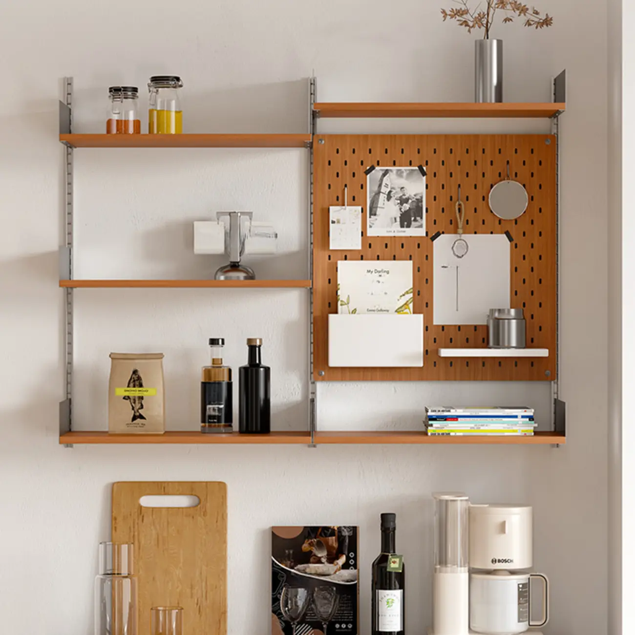 Contemporary Alloy Wall Mounted Open Back Bookcase Image - 4 | homeyfad