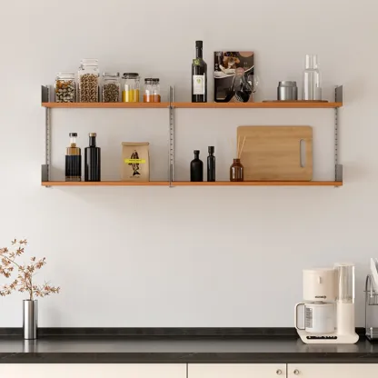 Contemporary Alloy Wall Mounted Open Back Bookcase Image - 6