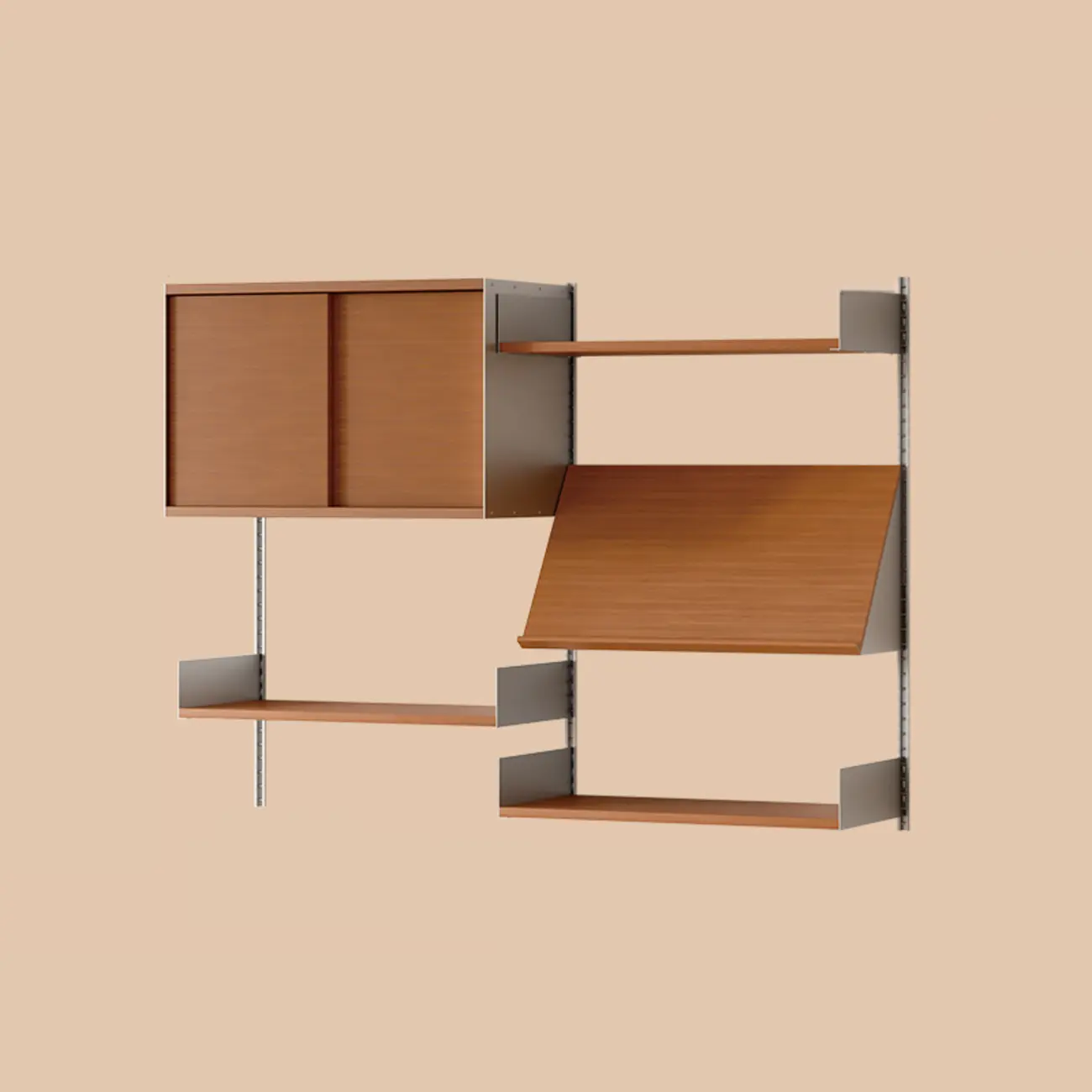 Contemporary Alloy Wall Mounted Open Back Bookcase Image - 7 | homeyfad