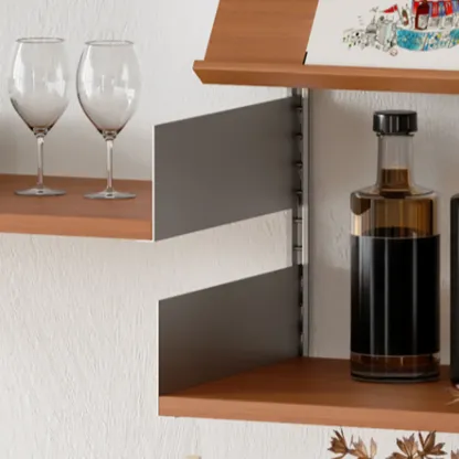 Contemporary Alloy Wall Mounted Open Back Bookcase Image - 9