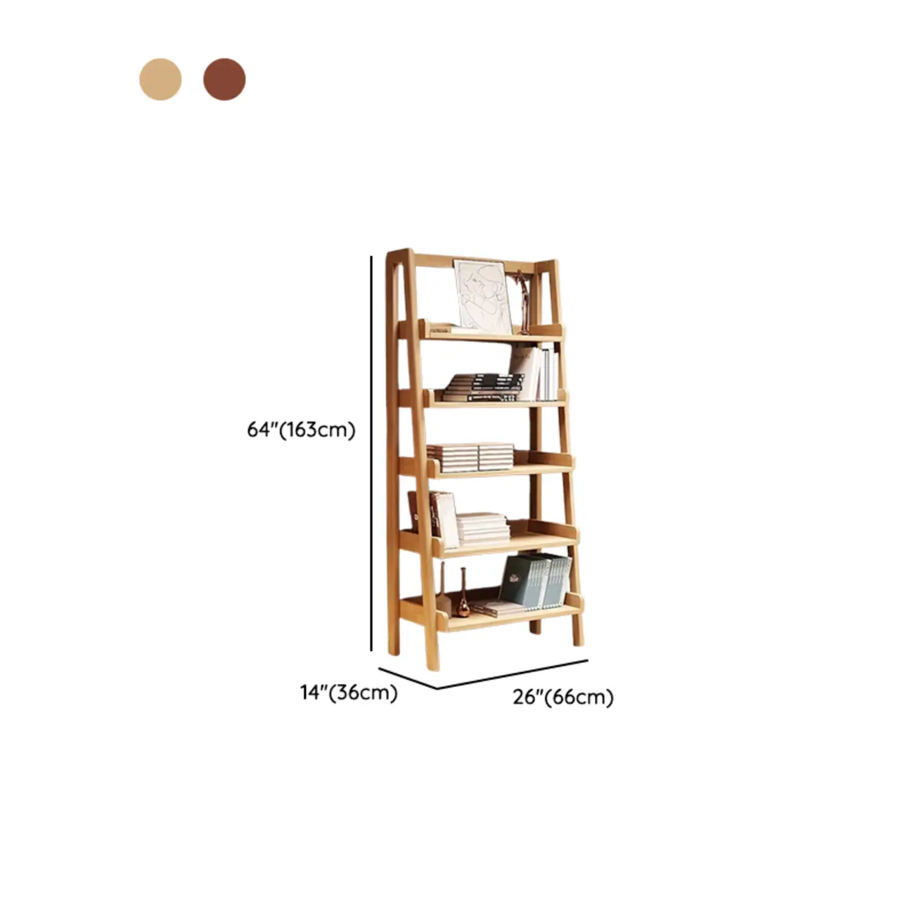 Mid-Century Modern Walnut Wood Multi-tier Ladder Bookshelves Image - 14 | homeyfad