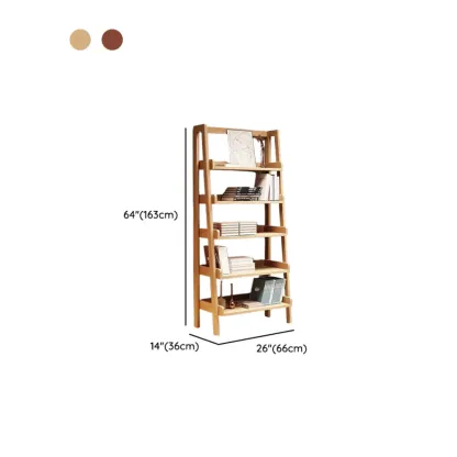 Mid-Century Modern Walnut Wood Multi-tier Ladder Bookshelves Image - 14