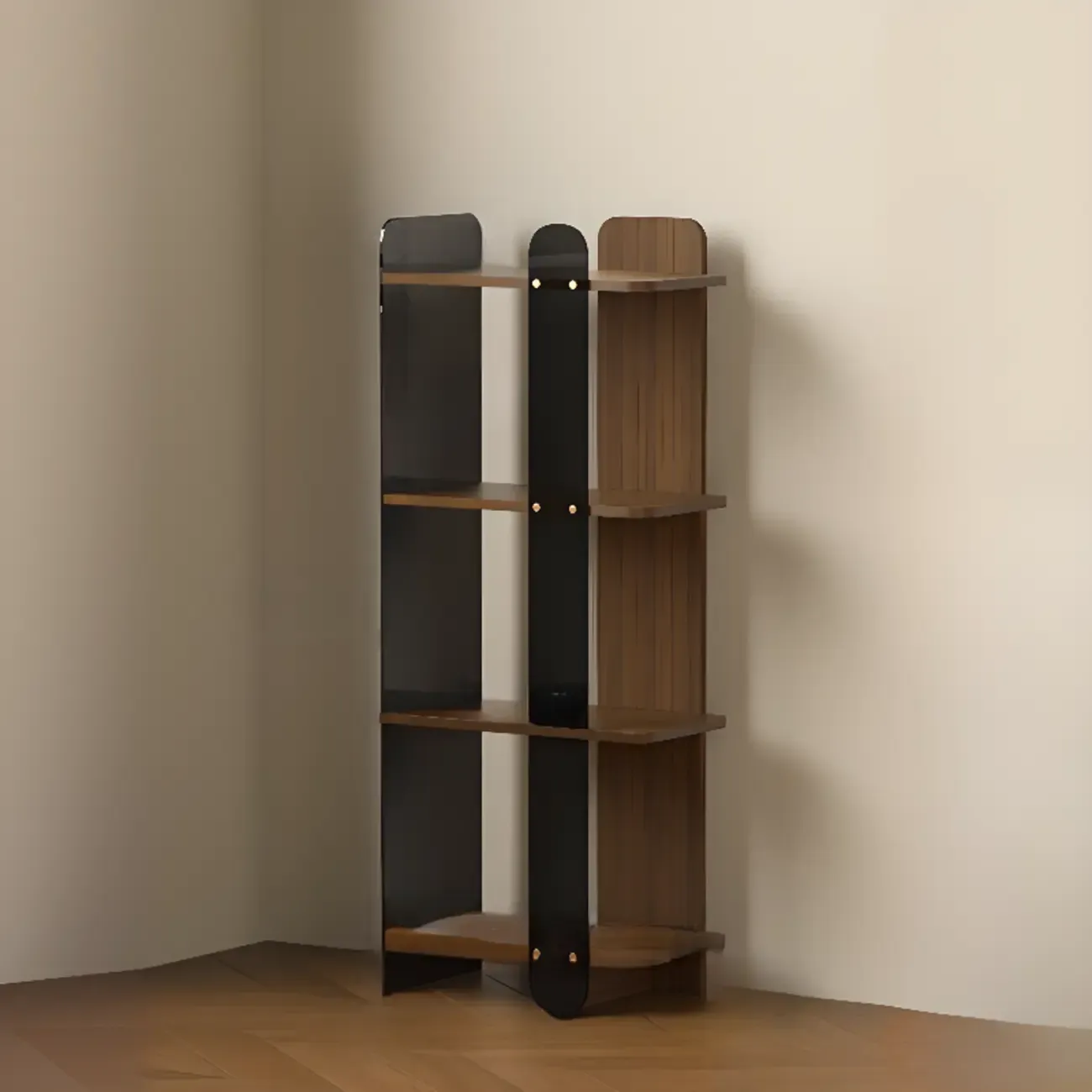 Contemporary 4-tier Wood Vertical Open Back Bookshelf Image - 3