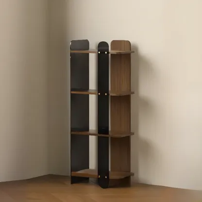 Contemporary 4-tier Wood Vertical Open Back Bookshelf Image - 3