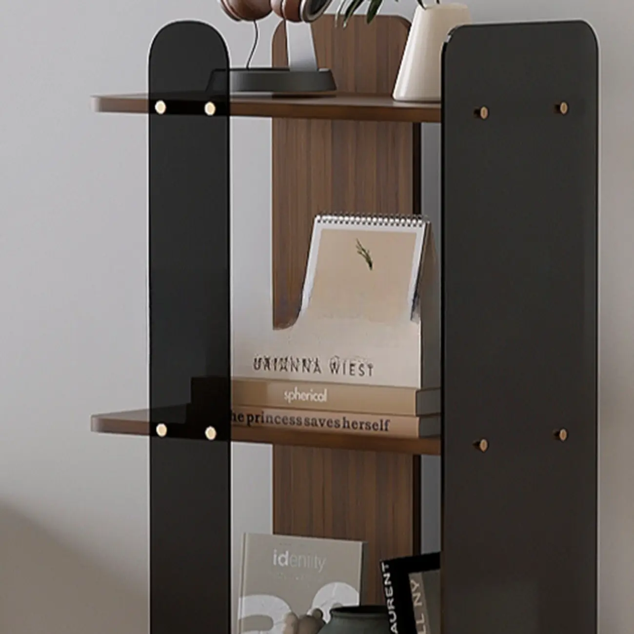 Contemporary 4-tier Wood Vertical Open Back Bookshelf Image - 8 | homeyfad