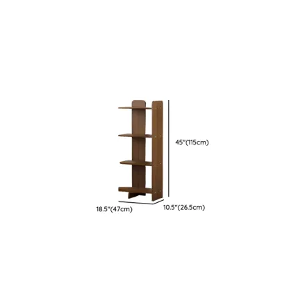 Contemporary 4-tier Wood Vertical Open Back Bookshelf #size