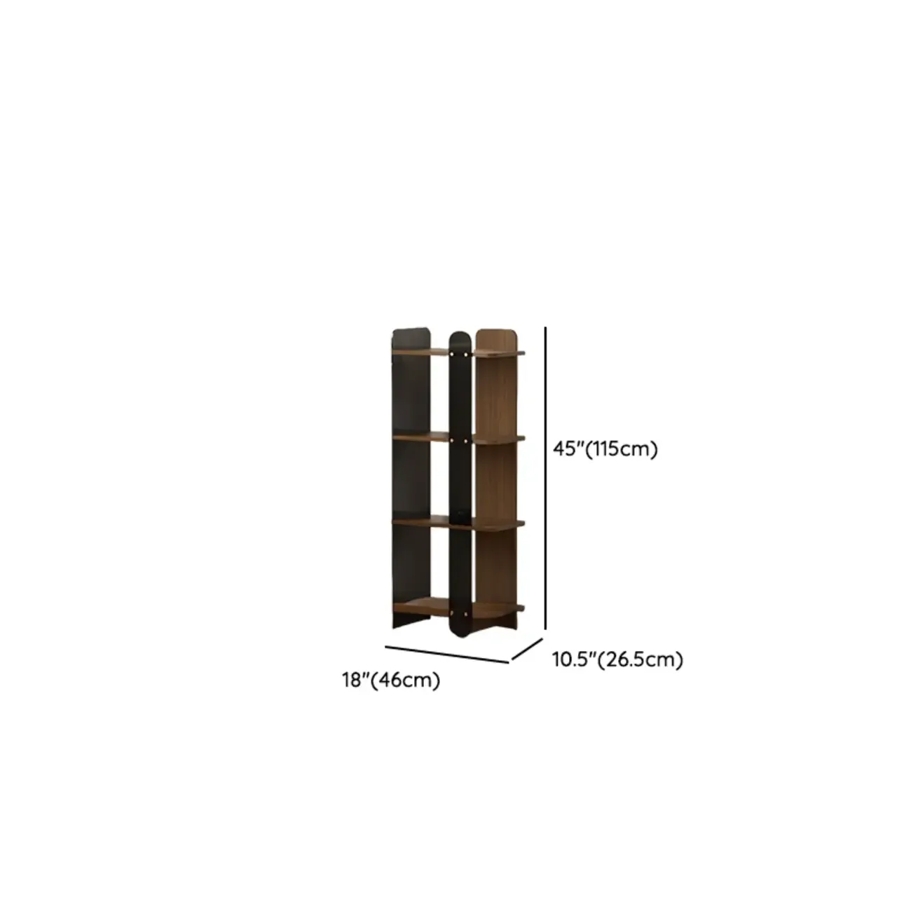 Contemporary 4-tier Wood Vertical Open Back Bookshelf Image - 11