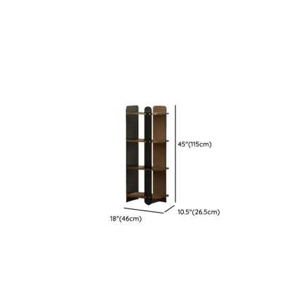 Contemporary 4-tier Wood Vertical Open Back Bookshelf Image - 11