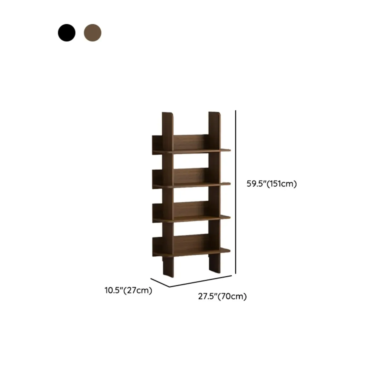 Contemporary 4-tier Wood Vertical Open Back Bookshelf Image - 12