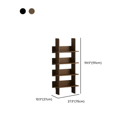 Contemporary 4-tier Wood Vertical Open Back Bookshelf Image - 12