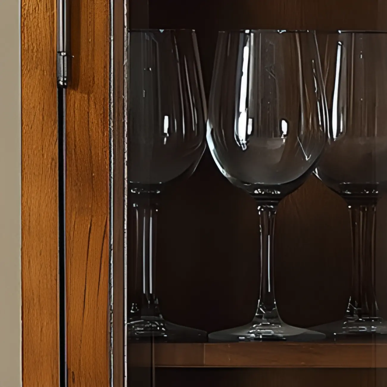Rustic Wood Wine Cabinet with Bar Glass Holder Image - 10 | homeyfad