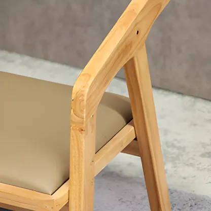 Mid-Century Modern Upholstered Arm Woodern Chair Open Back Image - 8