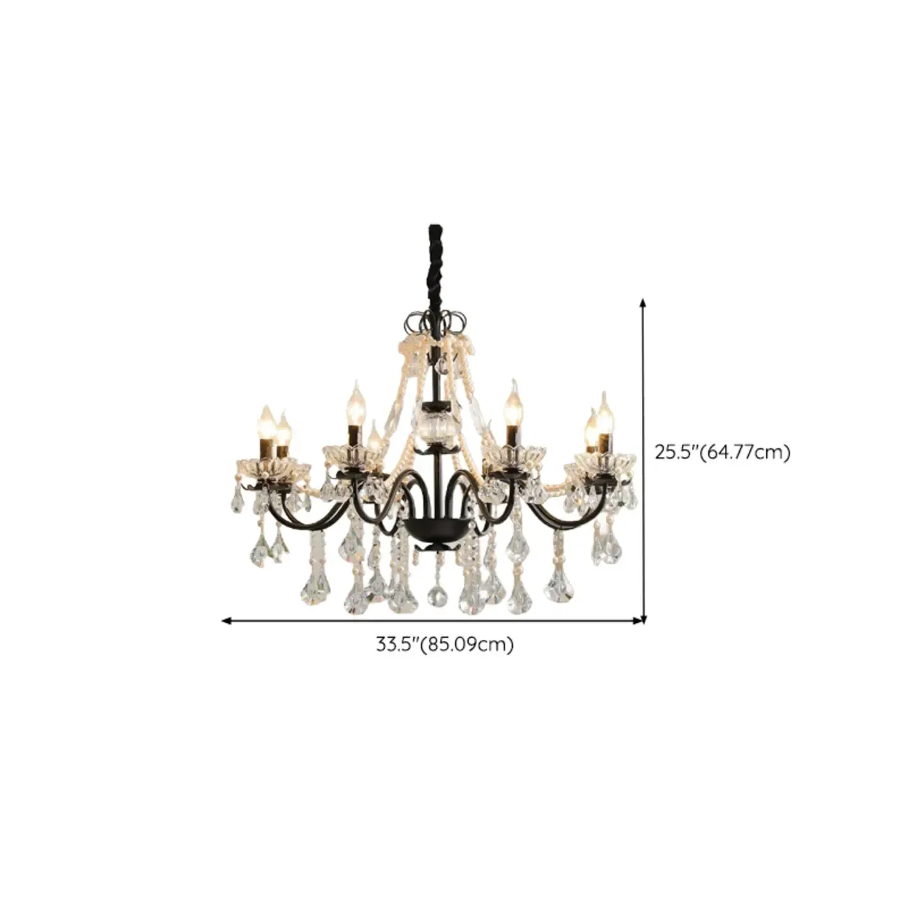 French Country Crystal Pendant Chandelier With Pearl Beads Image - 15