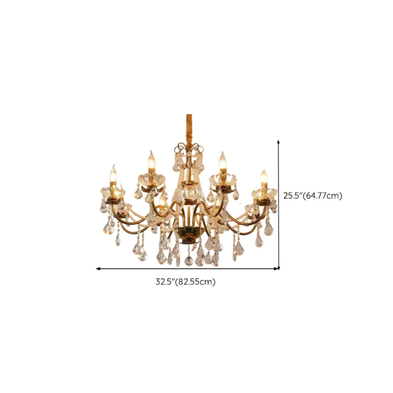 French Country Crystal Pendant Chandelier With Pearl Beads Image - 18