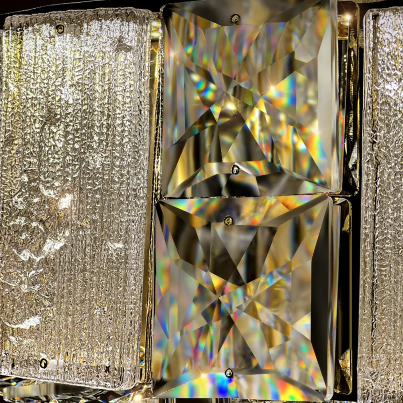 Gold Circular Crystal Linear Modern Chandelier Light Image - 8 | homeyfad