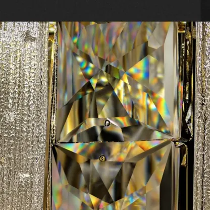 Gold Circular Crystal Linear Modern Chandelier Light Image - 13