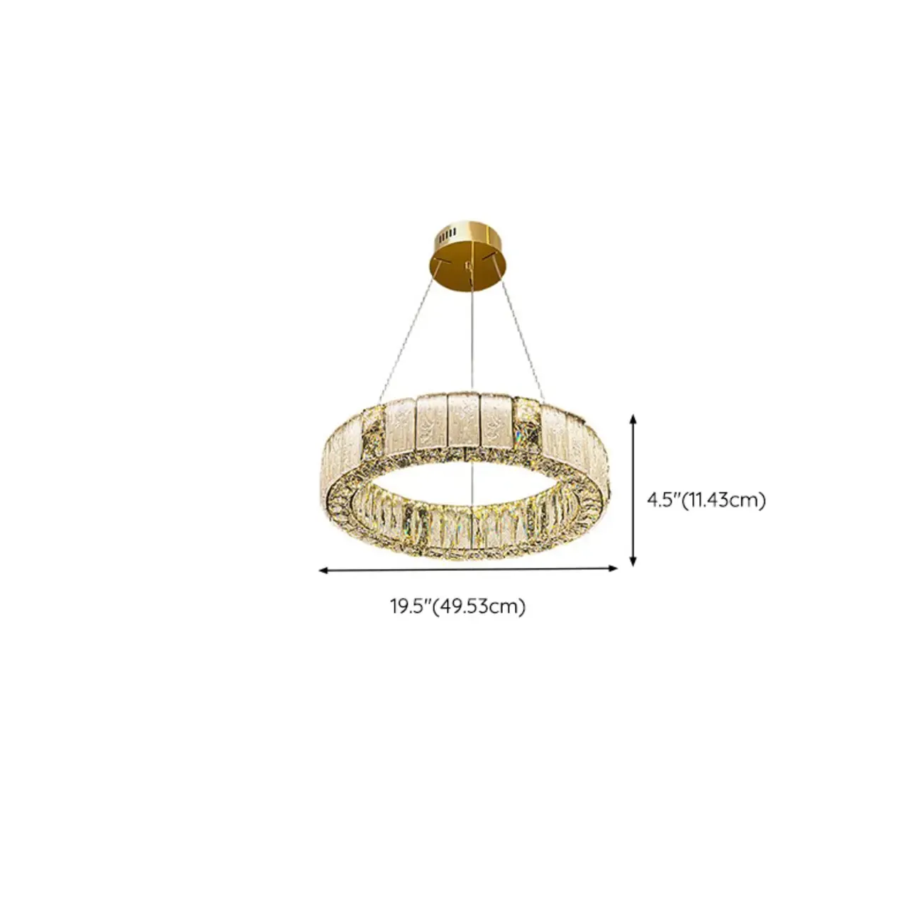 Gold Circular Crystal Linear Modern Chandelier Light #size